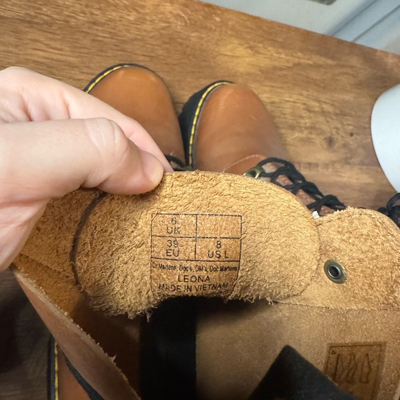 Dr. Martens Cognac Leather Combat Boots - Picture 10 of 10